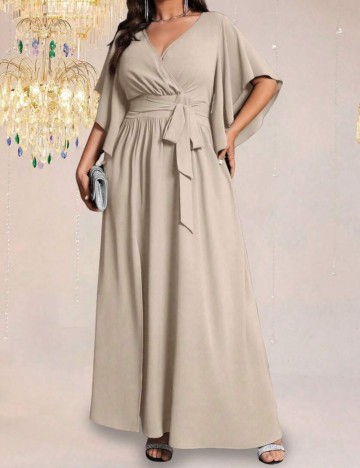 Rochie maxi Shein Curve+, bej