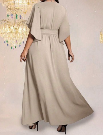 Rochie maxi Shein Curve+, bej