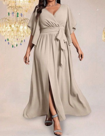 Rochie maxi Shein Curve+, bej