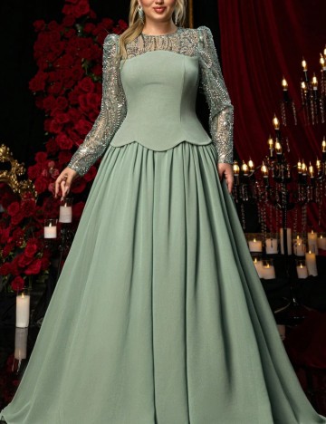 Rochie de ocazie Shein Curve+, verde