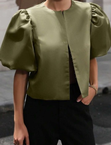 Cămașă cu m&acirc;necă scurtă Shein, verde