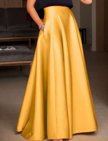 Fustă maxi Shein, mustar