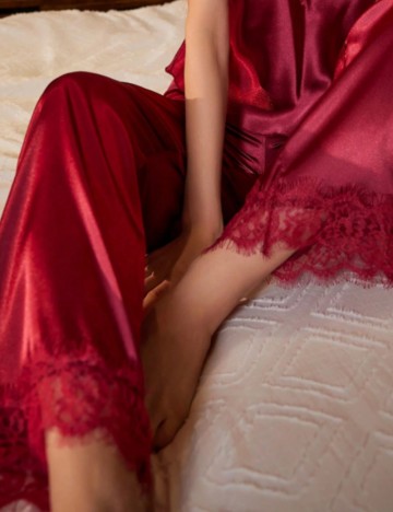 Pantaloni de pijama Shein, vișiniu