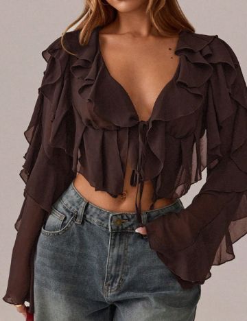 Cămașă Shein, maro