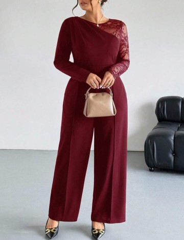 Salopetă lungă Shein Curve+, vișiniu