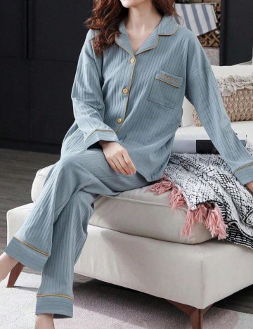 Compleu pijamale Shein, albastru