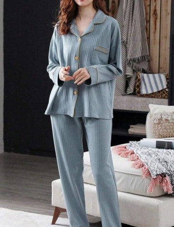 Compleu pijamale Shein, albastru