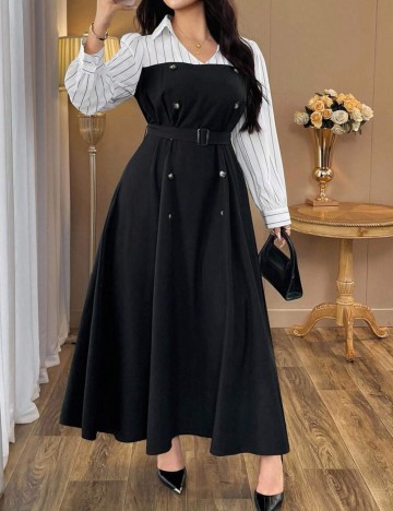 Rochie maxi Shein Curve+, mix culori