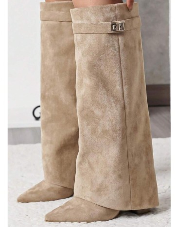 Cizme cu toc Shein, bej