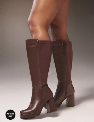 Cizme cu toc Shein, maro