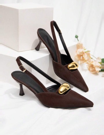 Pantofi cu toc Shein, maro