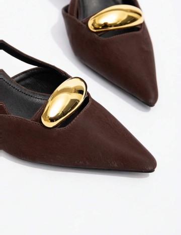 Pantofi cu toc Shein, maro