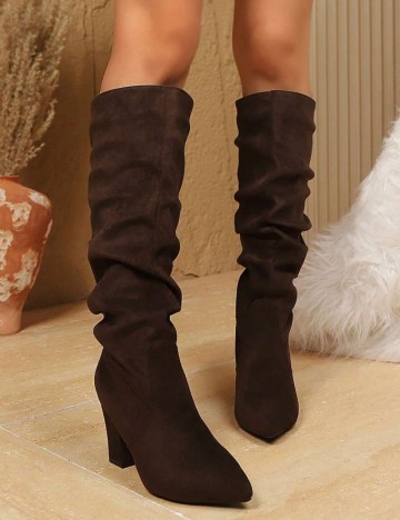 Cizme cu toc Shein, maro