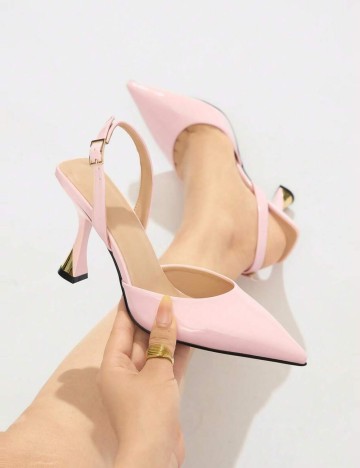 Saboți cu toc Shein, roz