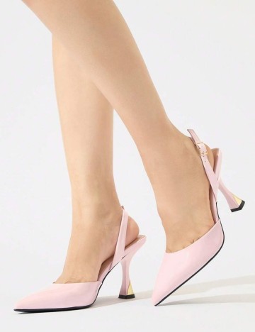 Saboți cu toc Shein, roz