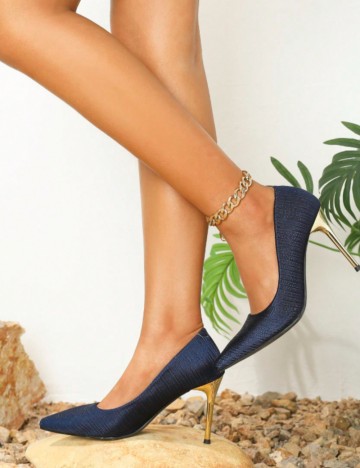 Pantofi cu toc Shein, albastru