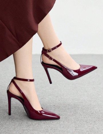 Pantofi cu toc Shein, vișiniu