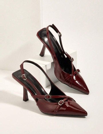 Pantofi cu toc Shein, vișiniu