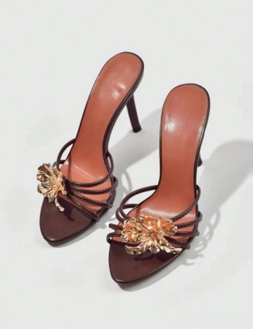 Saboți cu toc Shein, maro