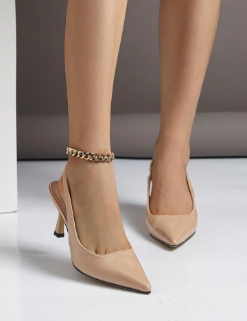 Pantofi cu toc Shein, crem