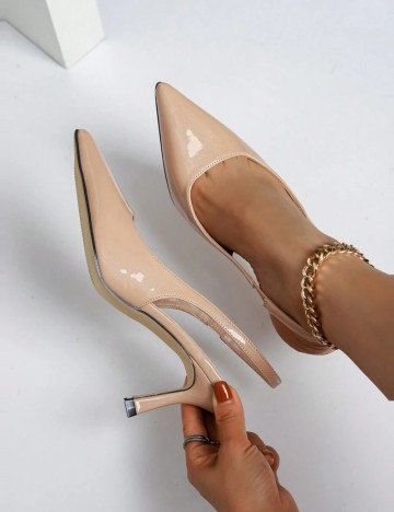 Pantofi cu toc Shein, crem