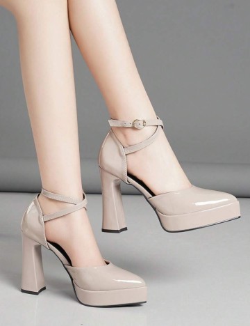 Pantofi cu toc Shein, bej