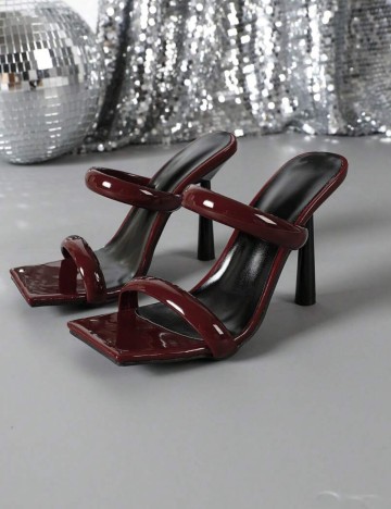 Saboți cu toc Shein, vișiniu