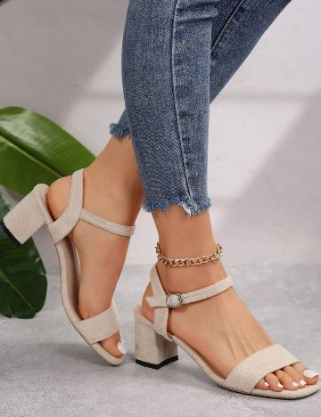 Sandale Cu Toc Shein, bej