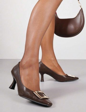 Pantofi cu toc Shein, maro