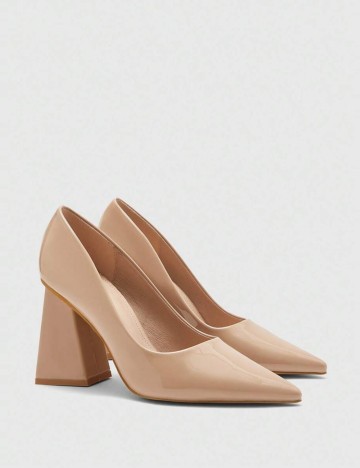Pantofi cu toc Shein CUCCOO, bej