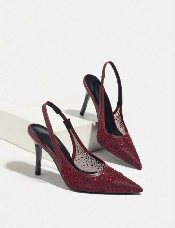 Pantofi cu toc Shein, vișiniu