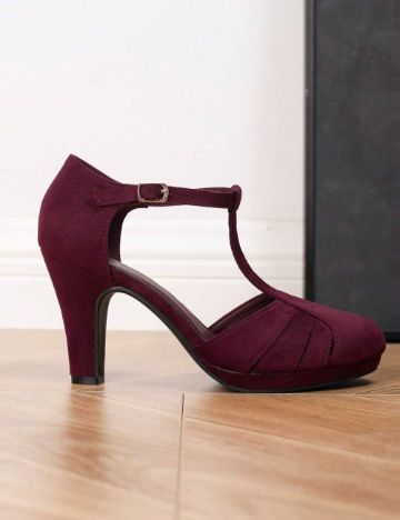 Pantofi cu toc Shein, vișiniu