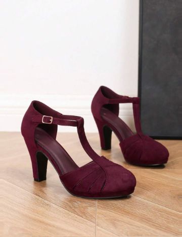Pantofi cu toc Shein, vișiniu