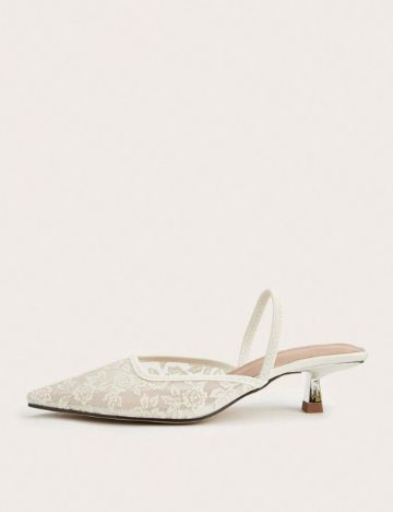 Saboți cu toc Shein, crem