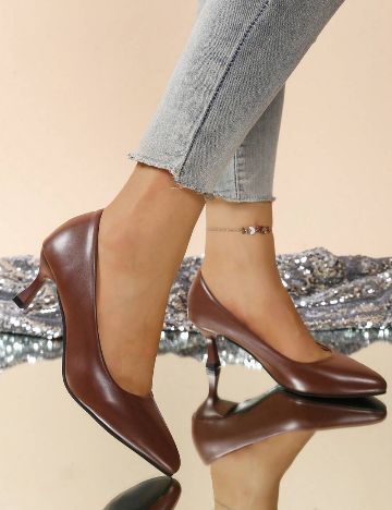 Pantofi cu toc Shein, maro