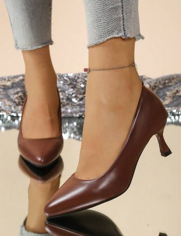Pantofi cu toc Shein, maro