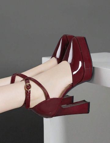 Pantofi cu toc Shein, vișiniu