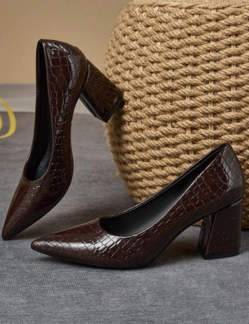 Pantofi cu toc Shein, maro