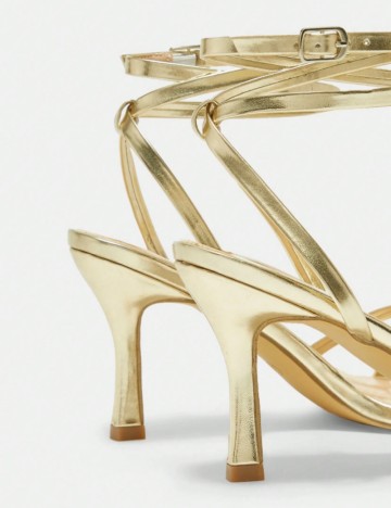 Sandale Cu Toc Shein CUCCOO, auriu