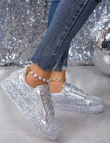 Pantofi Sport Shein, argintiu
