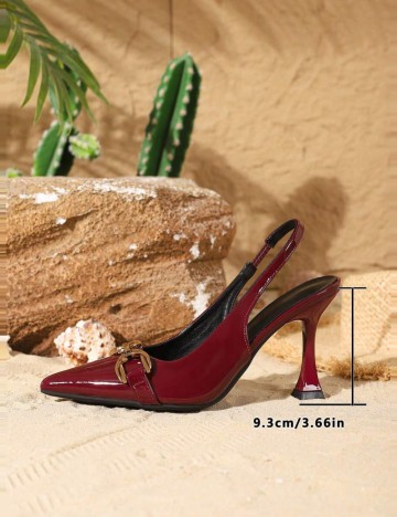 Pantofi cu toc Shein, vișiniu