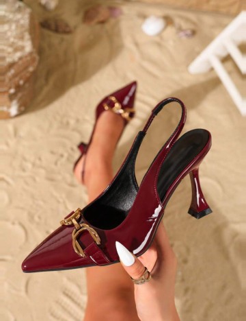 Pantofi cu toc Shein, vișiniu