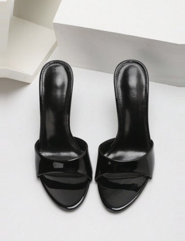 Saboți cu toc Shein CUCCOO, negru