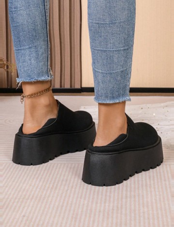 Saboți cu platformă Shein, negru