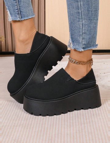 Saboți cu platformă Shein, negru