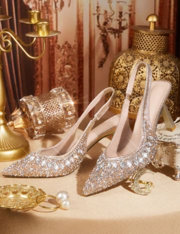 Pantofi cu toc Shein CUCCOO, auriu