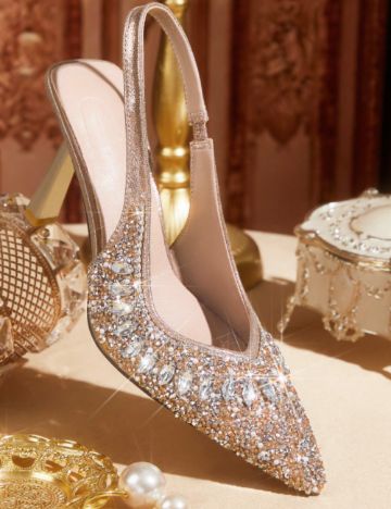 Pantofi cu toc Shein CUCCOO, auriu