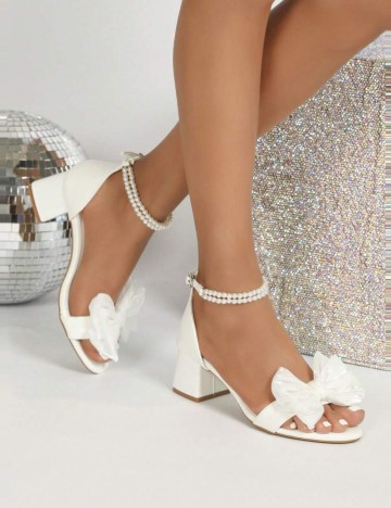 Sandale Cu Toc Shein, alb