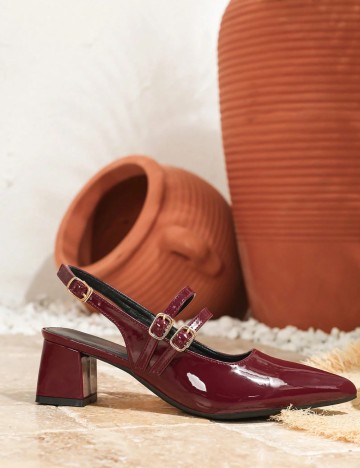 Pantofi cu toc Shein, vișiniu