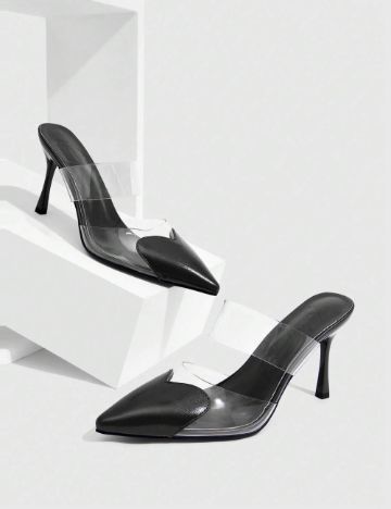 Saboți cu toc Shein, negru